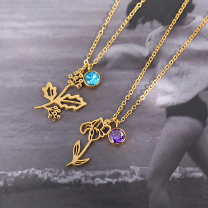 North & Pearl Birth Flower & Birthstone Necklace product thumbnail 5