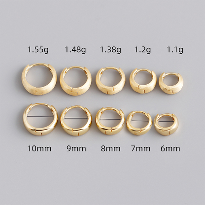 North & Pearl Brushed Chunky Hoop Earrings product thumbnail 2
