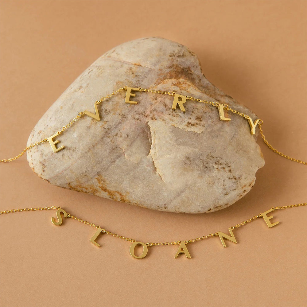 North & Pearl Charm Dainty Letter Necklace product image
