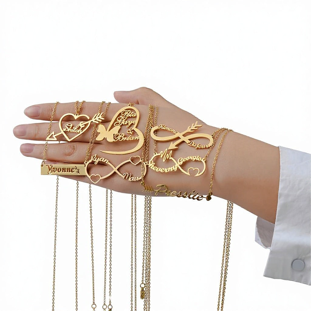 North & Pearl Dainty Letter Tag Necklace product image