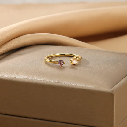 North & Pearl Minimal Birthstone Open Ring product thumbnail 5
