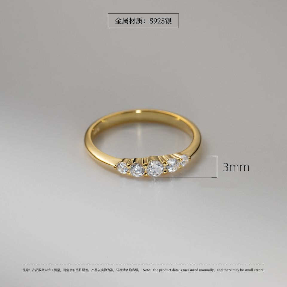 North & Pearl Five-Stone CZ Stacking Ring product image