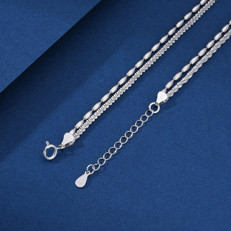 North & Pearl Double Layer Bead Chain Anklet product image