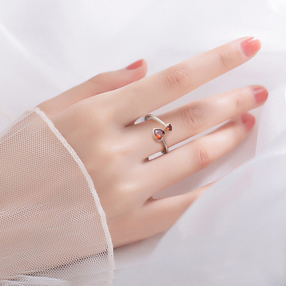 North & Pearl Double Heart Birth Month Ring product image