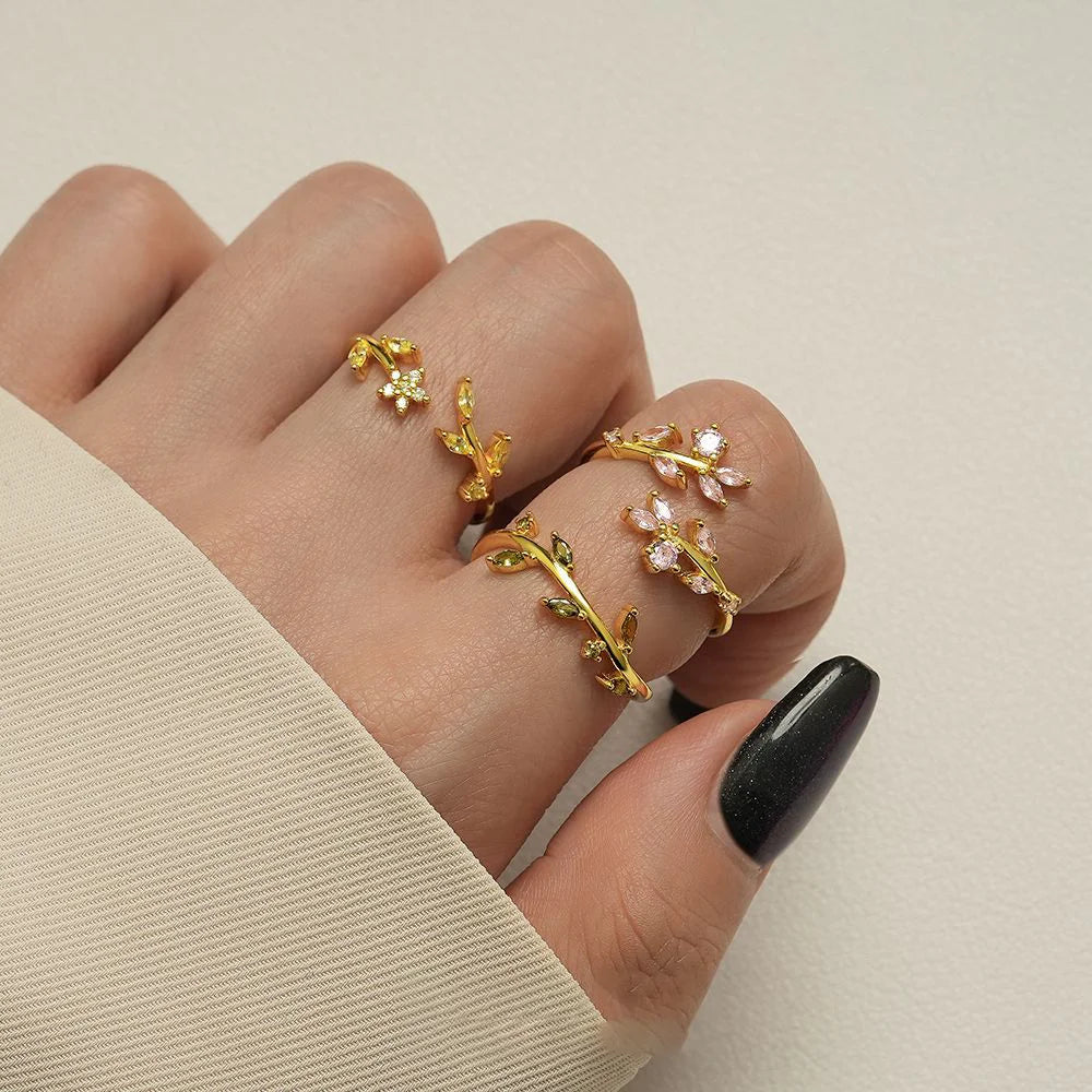 North & Pearl Flower Birthstone Open Ring product image 5