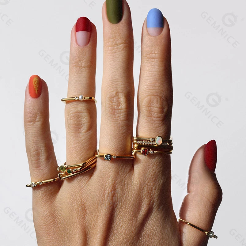 North & Pearl Stacking Birth Month Ring product image