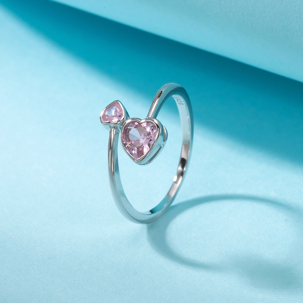 North & Pearl Double Heart Birth Month Ring product image
