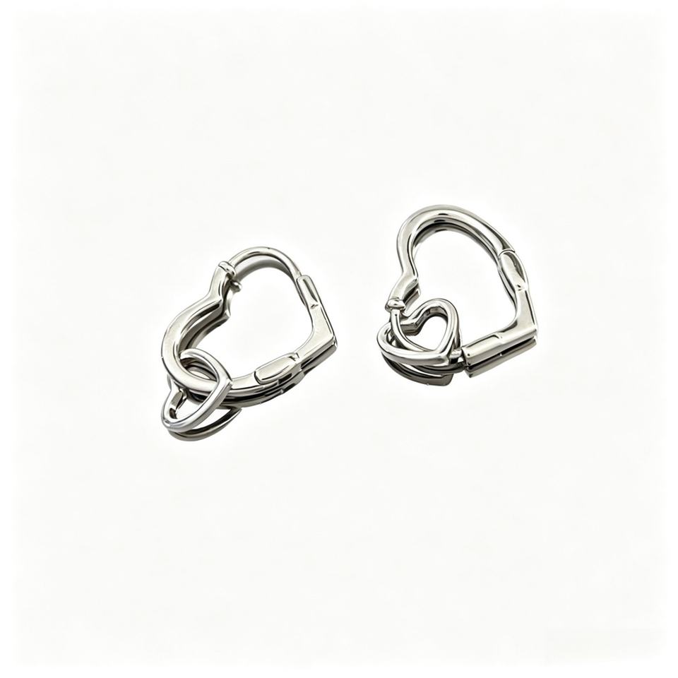 North & Pearl Double Heart Hoop Earrings product image