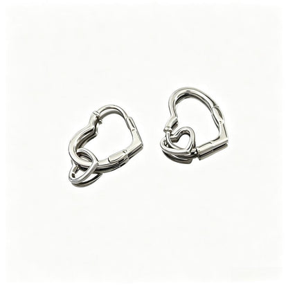 North & Pearl Double Heart Hoop Earrings product thumbnail 1