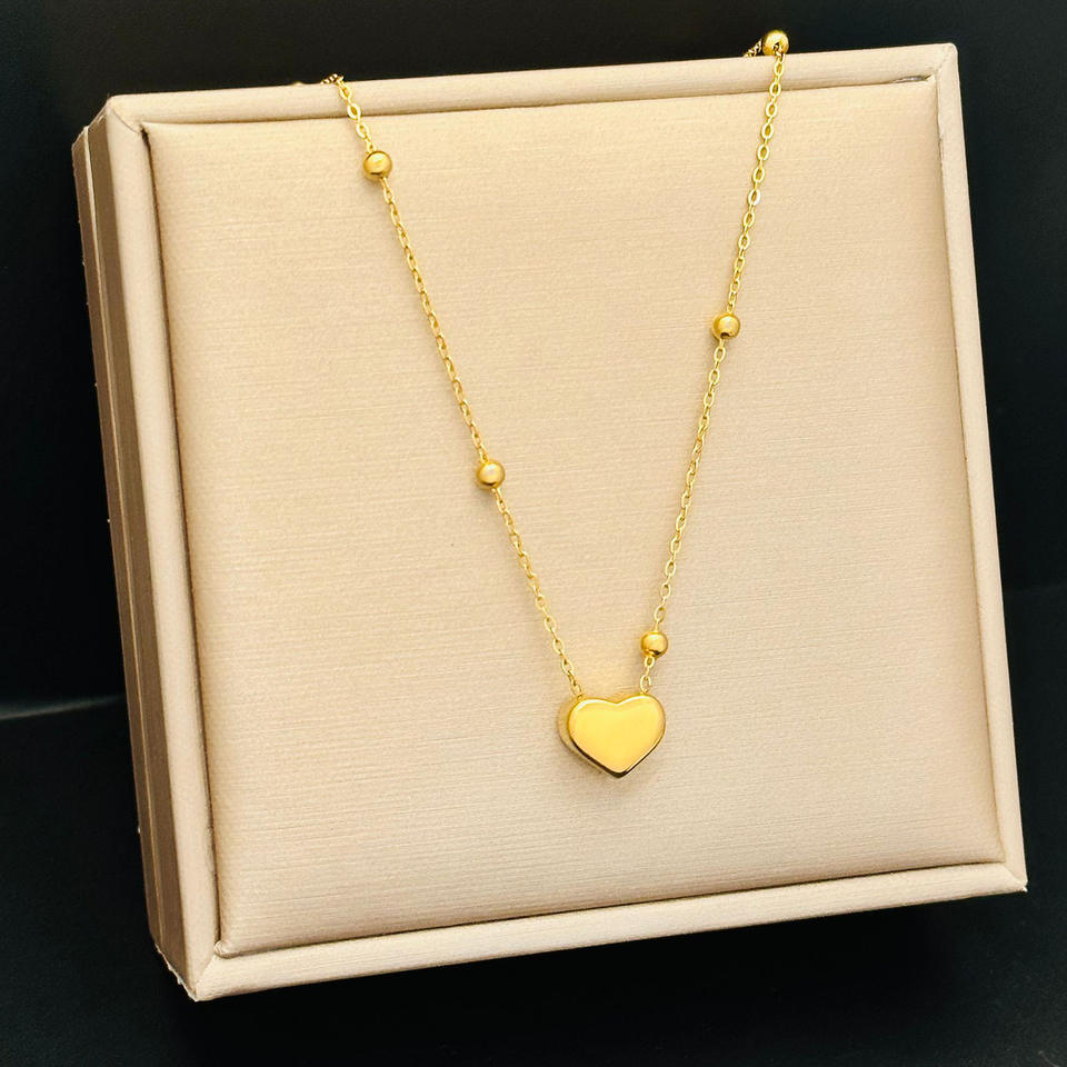 North & Pearl Beaded Heart Clavicle Necklace product image 1
