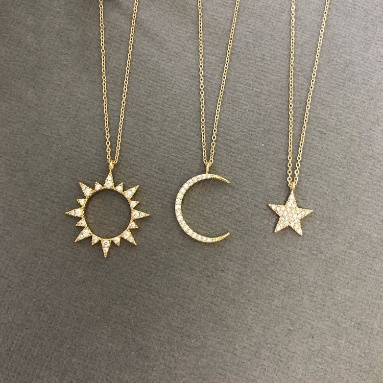 North & Pearl Sun Moon Star Layered Necklace Set product image
