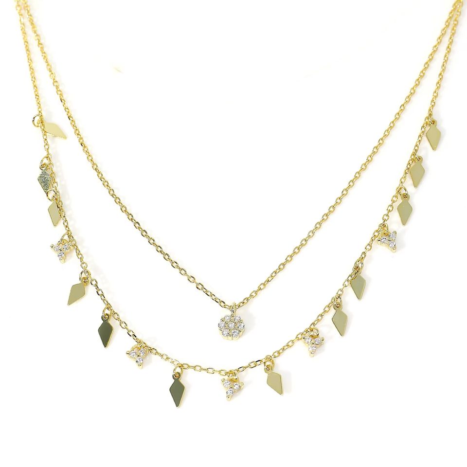 North & Pearl Double Layer Charm Necklace product image 1