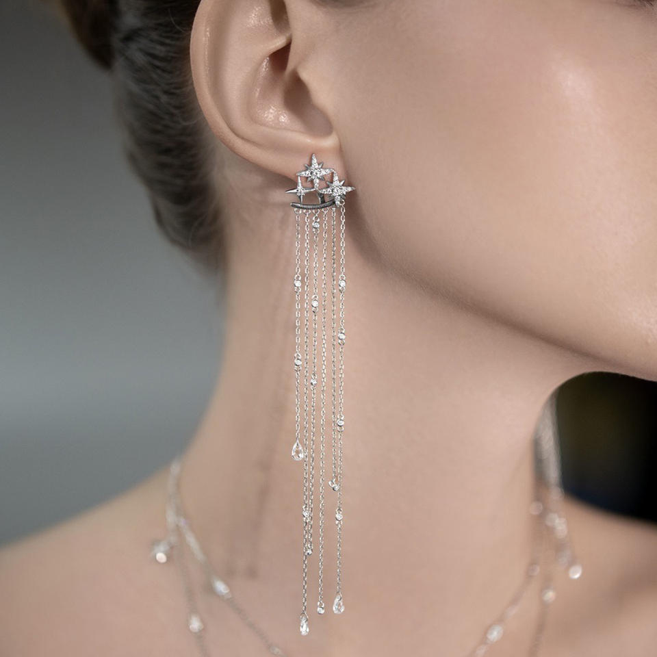North & Pearl Star Tassel Drop Earrings product image