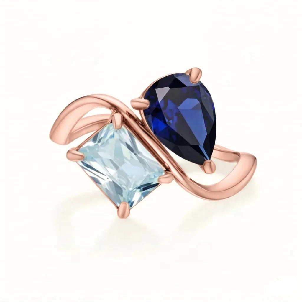 North & Pearl Wave Birthstone Statement Ring product image 2