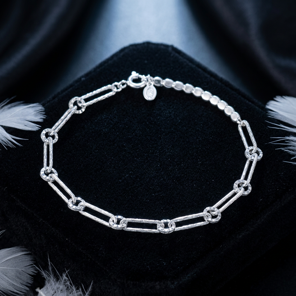 North & Pearl Textured Paperclip Chain Bracelet product image 3