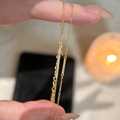 North & Pearl Double Layer Bar Chain Bracelet product thumbnail 2
