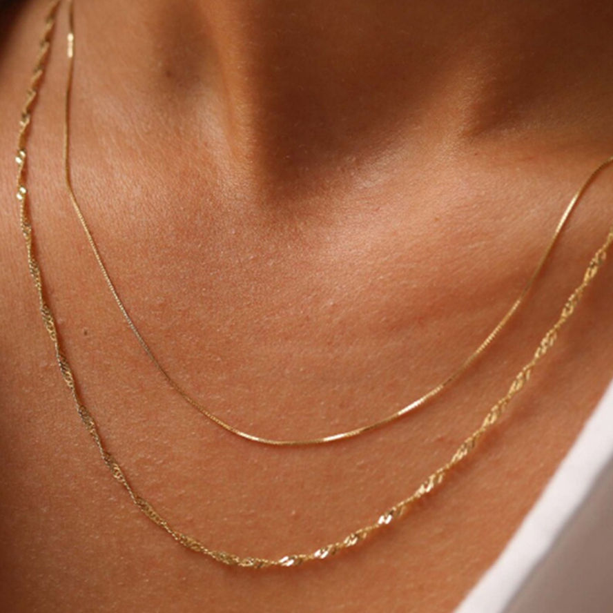 North & Pearl Layered Snake Chain Necklace product image 1
