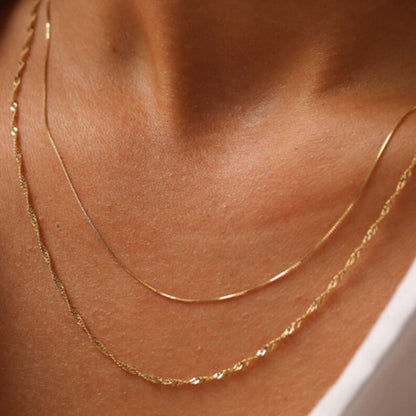North & Pearl Layered Snake Chain Necklace product thumbnail 1