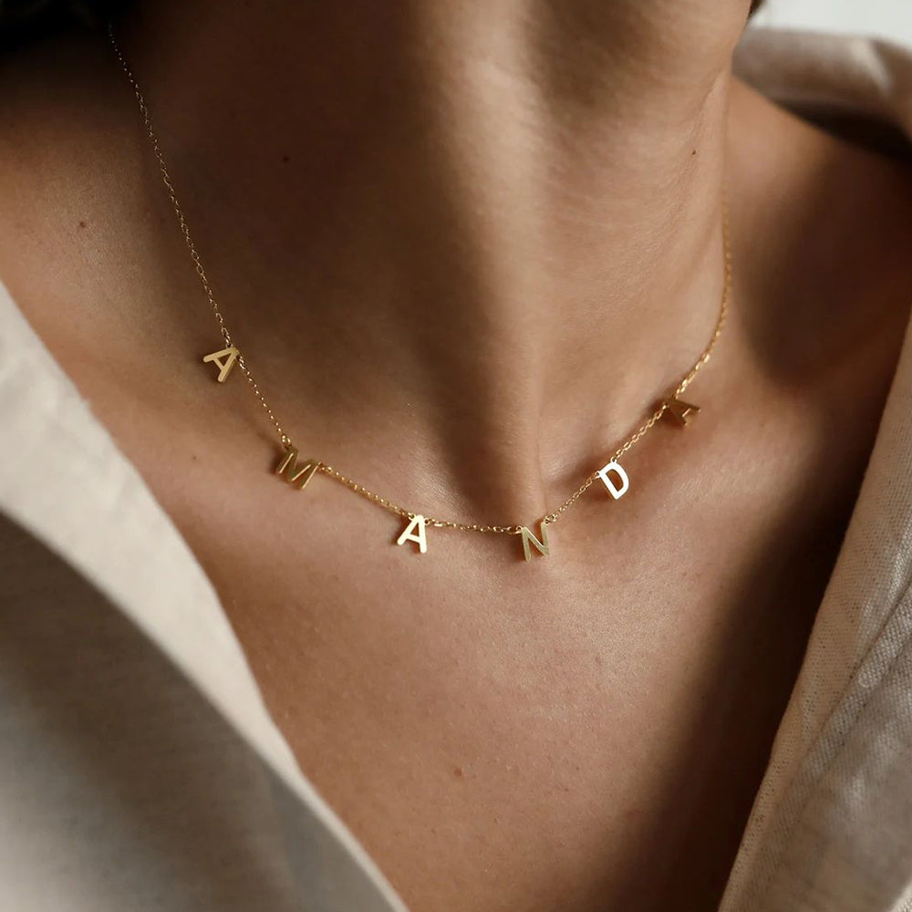 North & Pearl Charm Dainty Letter Necklace product image