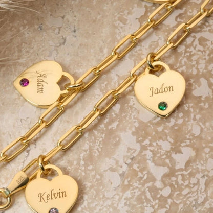 North & Pearl Family Heart Charm Bracelet product thumbnail 2