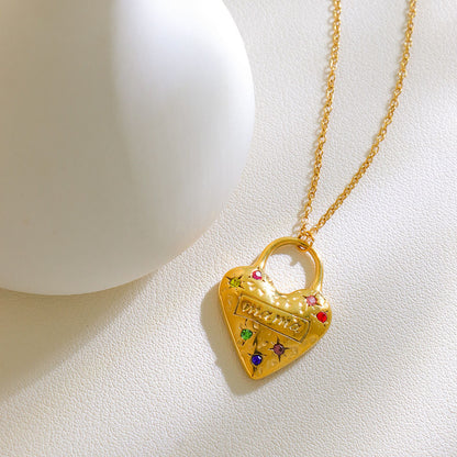 North & Pearl Mama Heart Padlock Necklace product thumbnail 3
