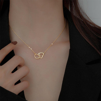 North & Pearl Interlocking Double Heart Necklace product thumbnail 2