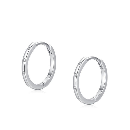 North & Pearl CZ Station Hoop Earrings product thumbnail 3