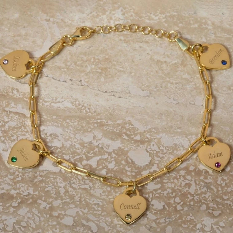 North & Pearl Family Heart Charm Bracelet product image