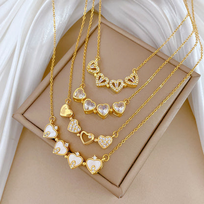 North & Pearl Heart Charm Necklace product thumbnail 2