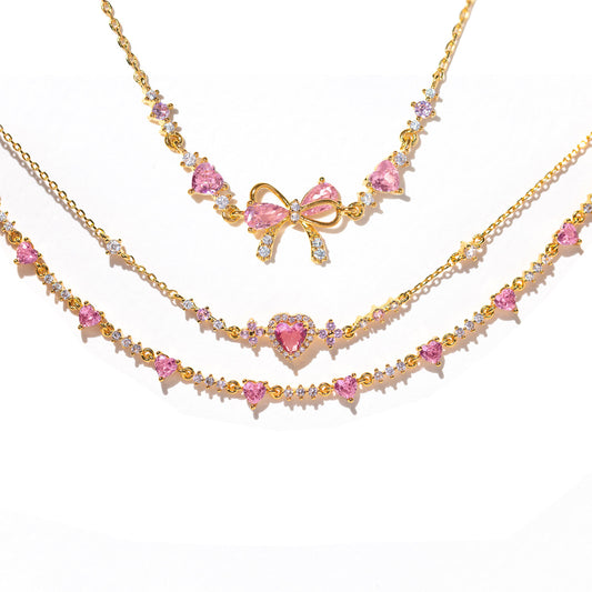 North & Pearl Pink Heart Bow Bracelet product image 2