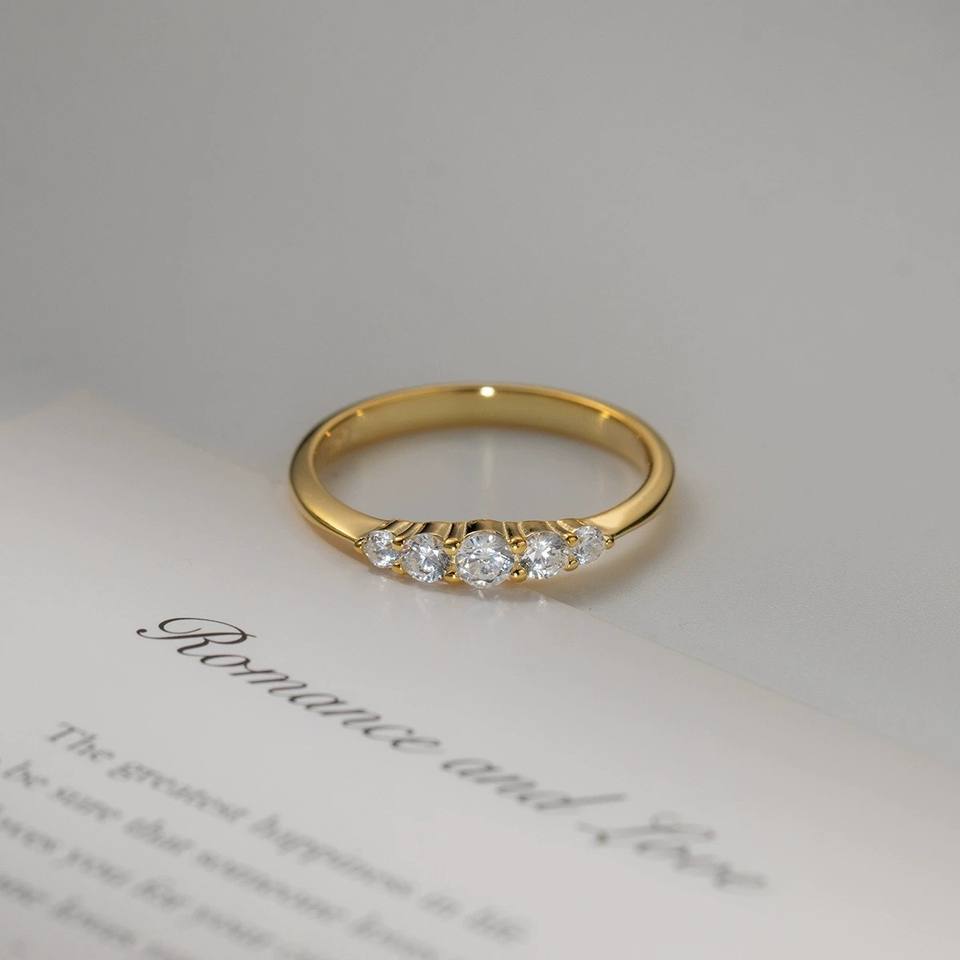 North & Pearl Five-Stone CZ Stacking Ring product image 2