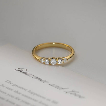 North & Pearl Five-Stone CZ Stacking Ring product thumbnail 2