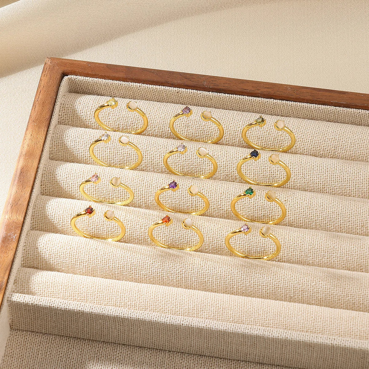 North & Pearl Minimal Birthstone Open Ring product image 2