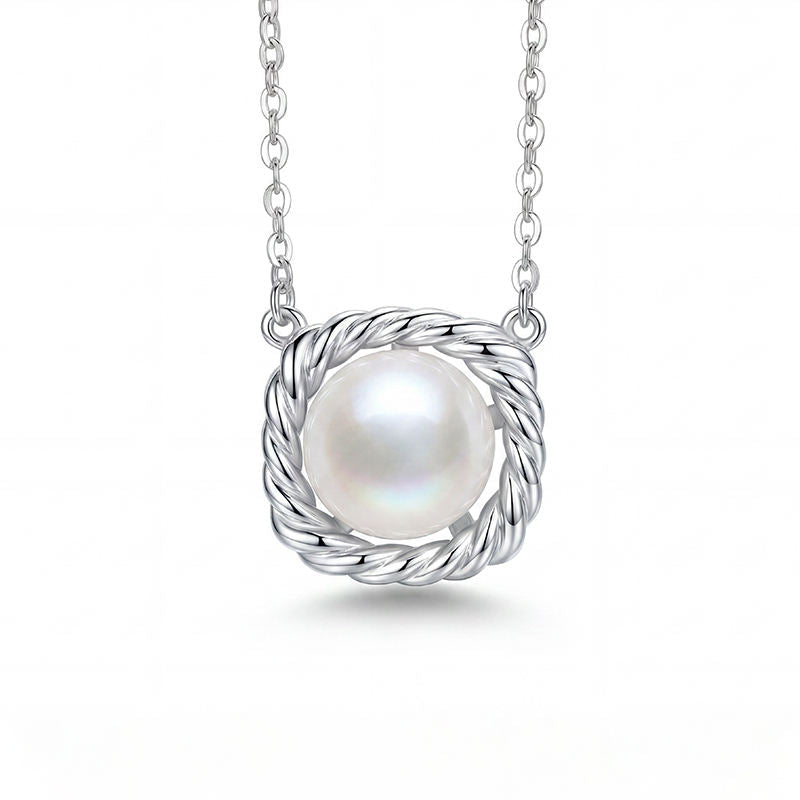 North & Pearl Twisted Frame Pearl Necklace product image 1