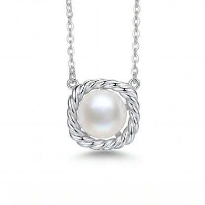North & Pearl Twisted Frame Pearl Necklace product thumbnail 1