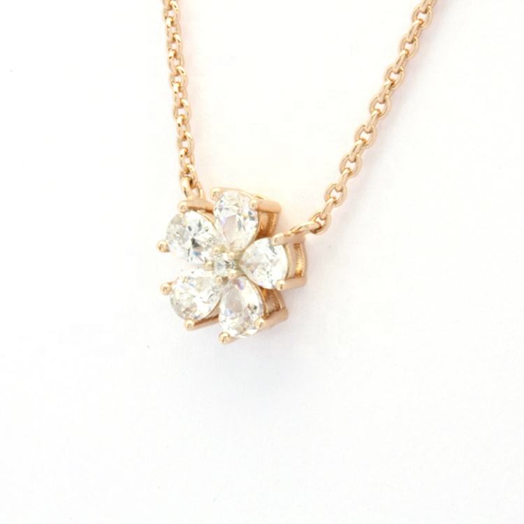 North & Pearl CZ Flower Pendant Necklace product image