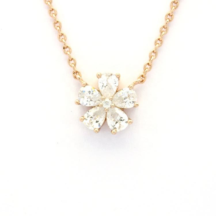 North & Pearl CZ Flower Pendant Necklace product image